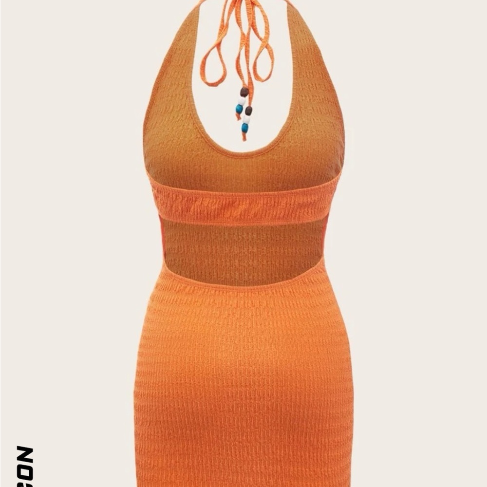 Tie backless cut out dress